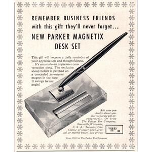 Parker Magnetix Desk Pen Set 1951 Magazine Ad AF1-MF1